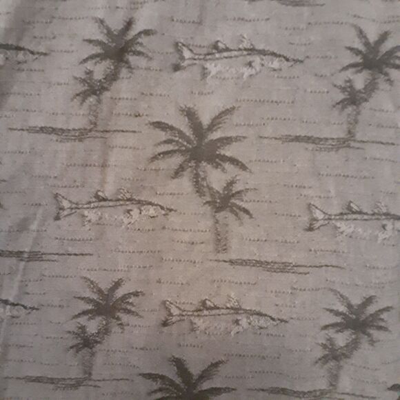 Columbia Short Sleeve Hawaiian Shirt Mens XL Green Snook Palm Trees Button Up - Picture 6 of 8